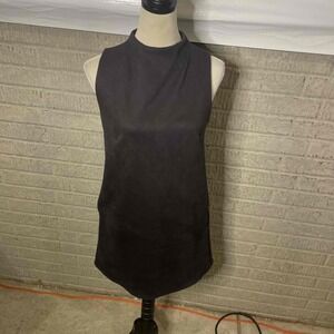 Sadie & Sage Black Faux Suede High Neck Sleeveless‎ Dress Size S